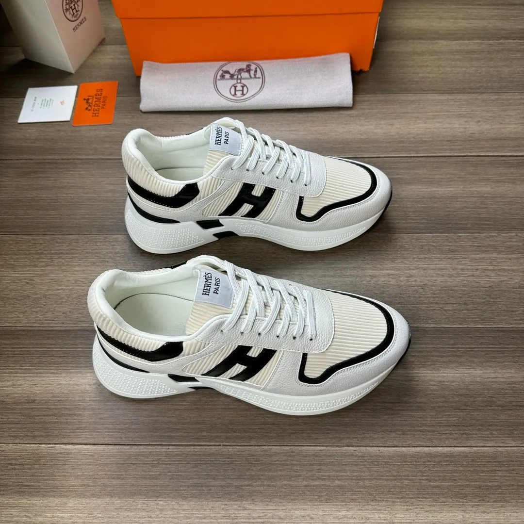 [HERMES] Hermès men's shoes 💰520💰 - High-end quality original order - Upper: 🔝 tumbled calfskin, high mercerized striped fabric, sewn brand H totem - Lining: water-dyed cowhide - Outsole: ultra-light T men's shoes 💰U foam rubber; two-color molded outsole - Super high quality control, fine workmanship: highlighted (high-end, luxury, grade) -Size :38-44, (45, customized)